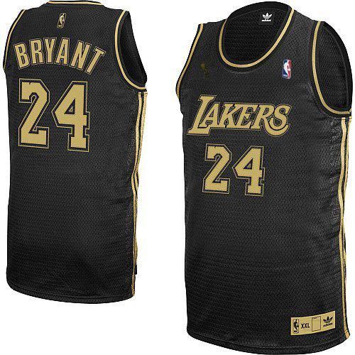 Mens Adidas Los Angeles Lakers 24 Kobe Bryant Authentic Black/Grey No. NBA Jersey